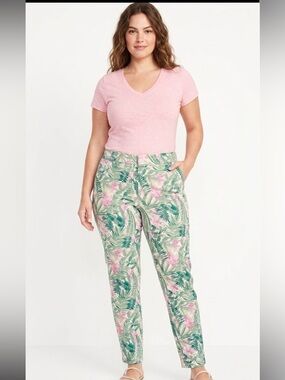 OLD NAVY - PIXIE, tropical print long cotton pants SIZE 12